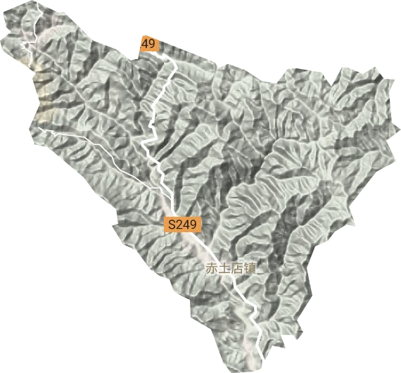 赤土店镇地形地图