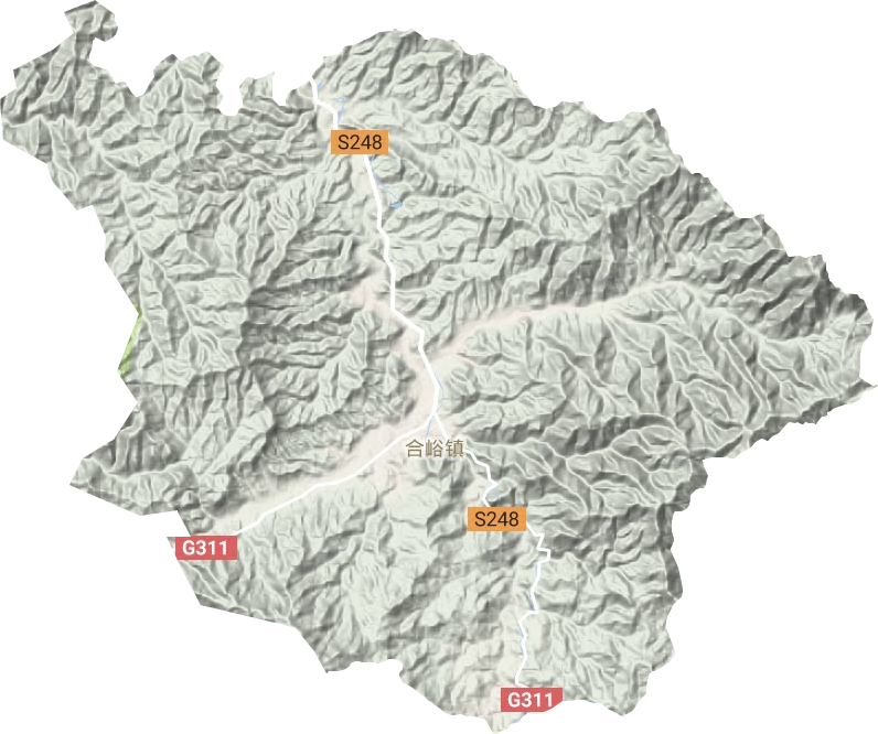 合峪镇地形地图