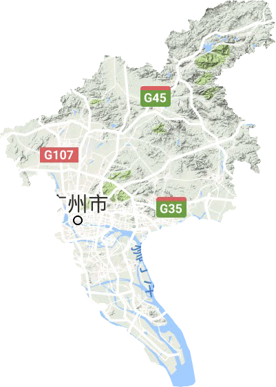 广州市地形地图