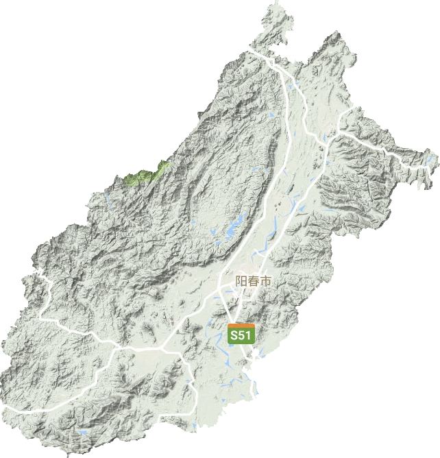 阳春市地形地图