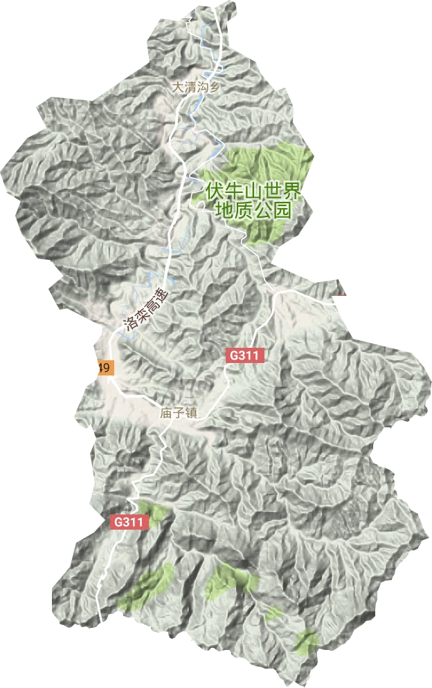庙子镇地形地图