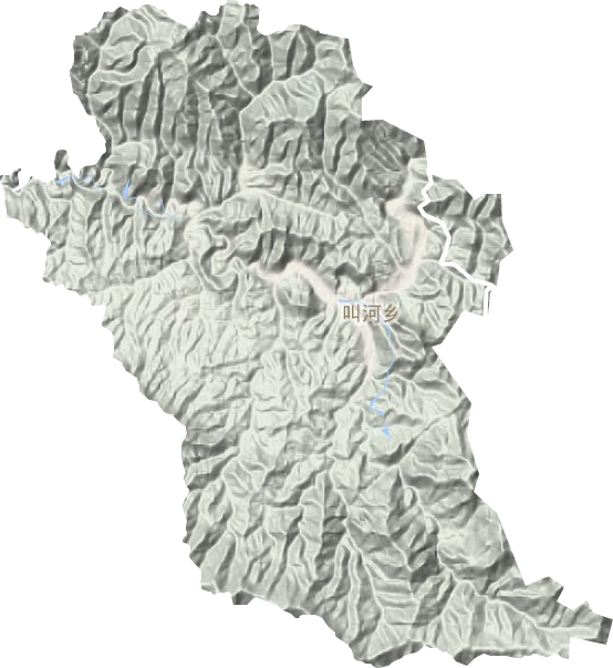 叫河镇地形地图