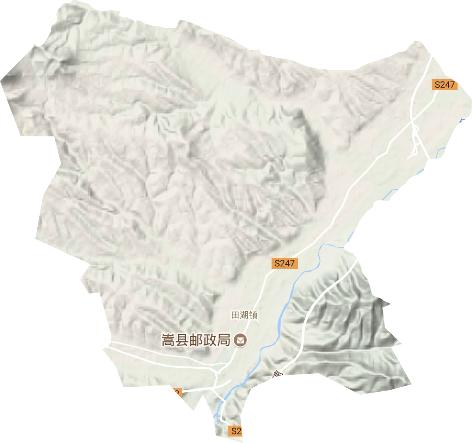 田湖镇地形地图