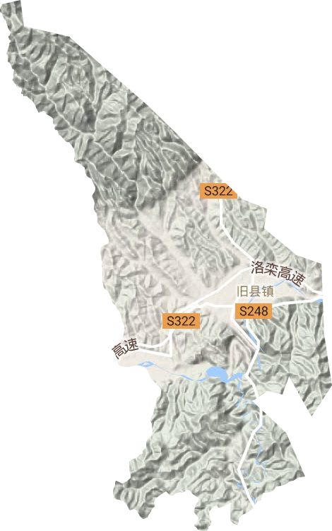 旧县镇地形地图
