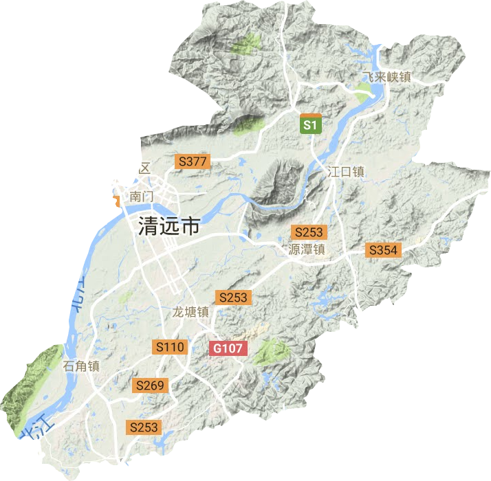 清城区地形地图