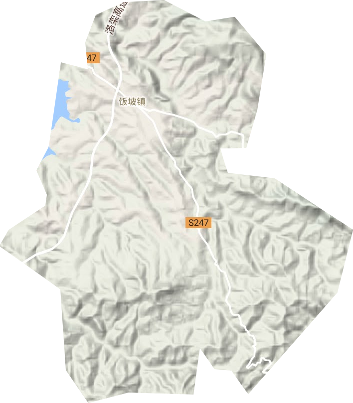 饭坡镇地形地图