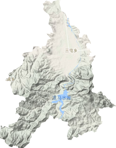 三屯镇地形地图