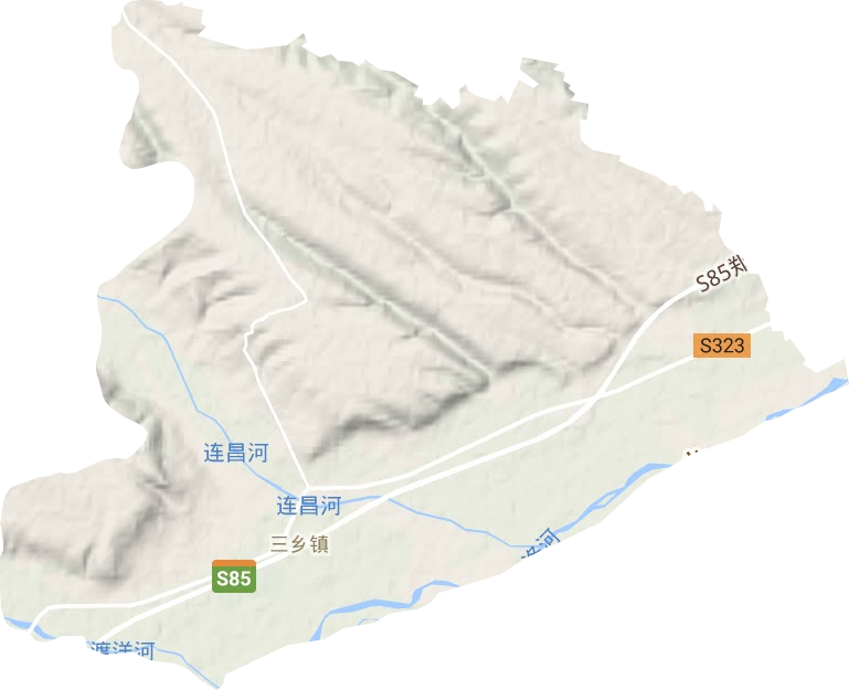 三乡镇地形地图