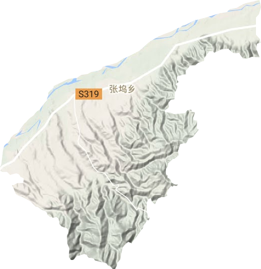张坞镇地形地图