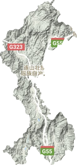 连山县地形地图