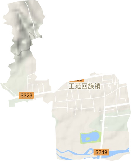 王范回族镇地形地图