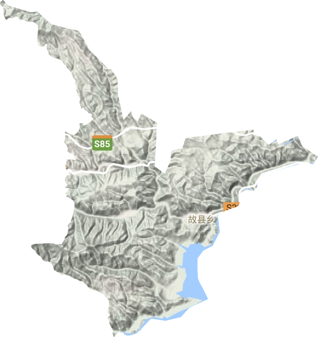 故县镇地形地图