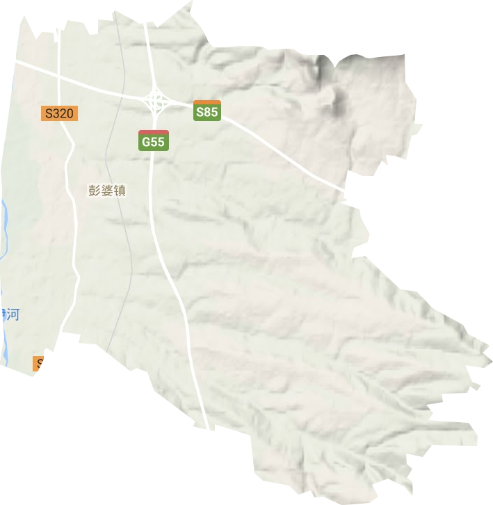 彭婆镇地形地图