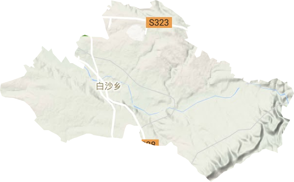 白沙镇地形地图