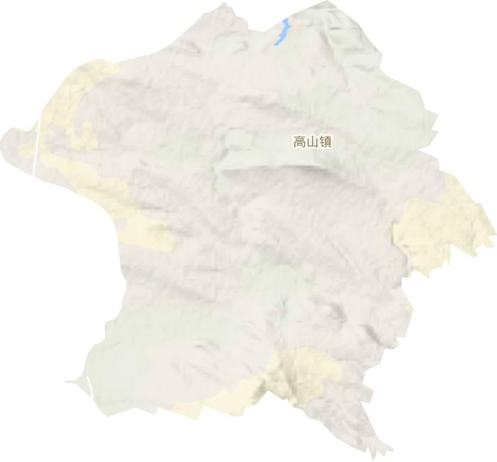 高山镇地形地图