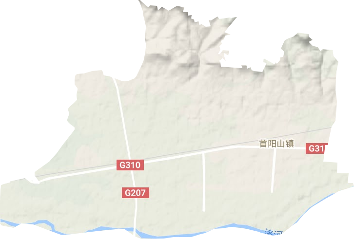 首阳山街道地形地图