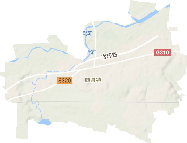 顾县镇地形地图