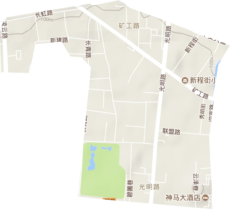 光明路街道地形地图