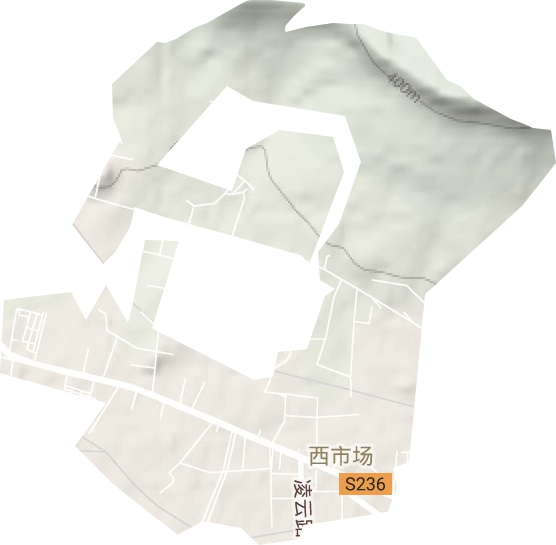 西市场街道地形地图