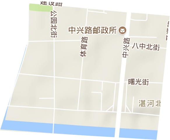 湛河北路街道地形地图