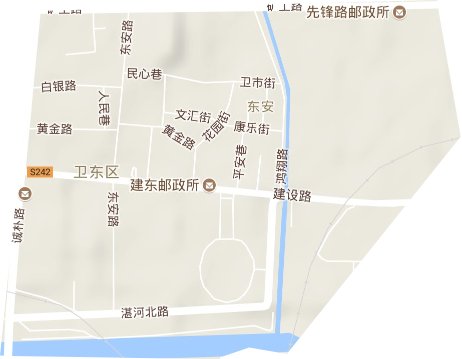 东安路街道地形地图