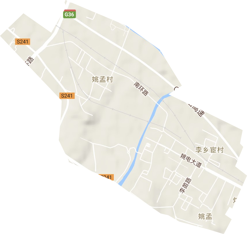 姚孟街道地形地图