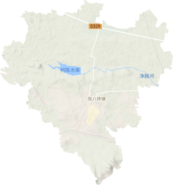 张八桥镇地形地图