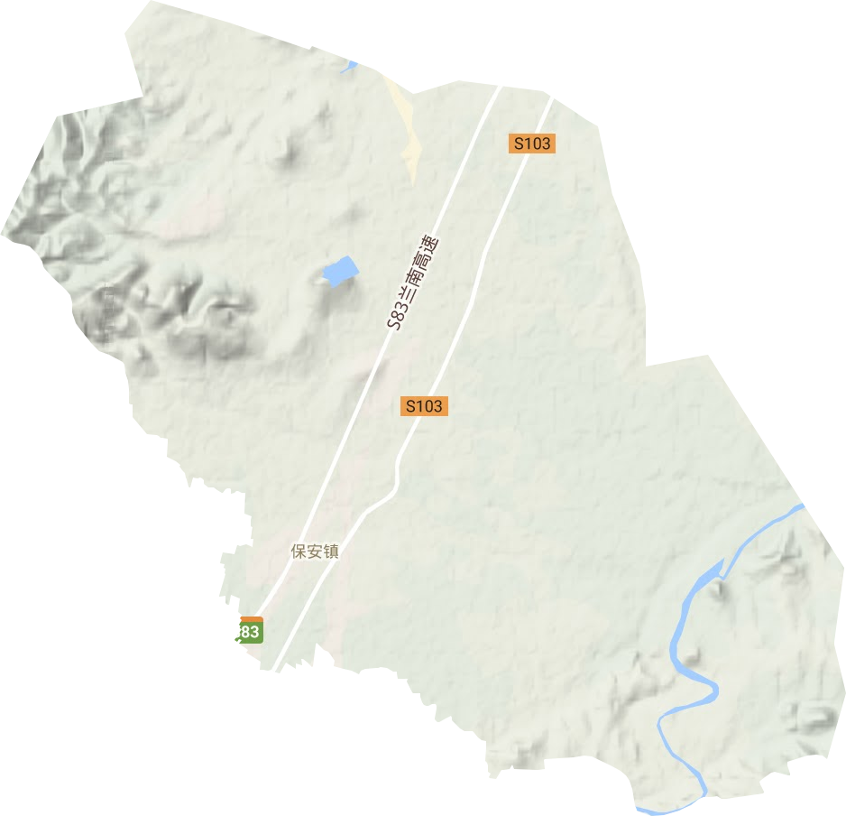 保安镇地形地图