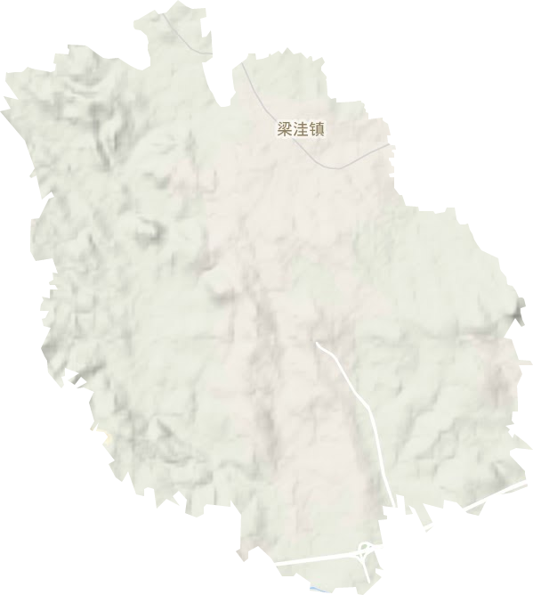 梁洼镇地形地图