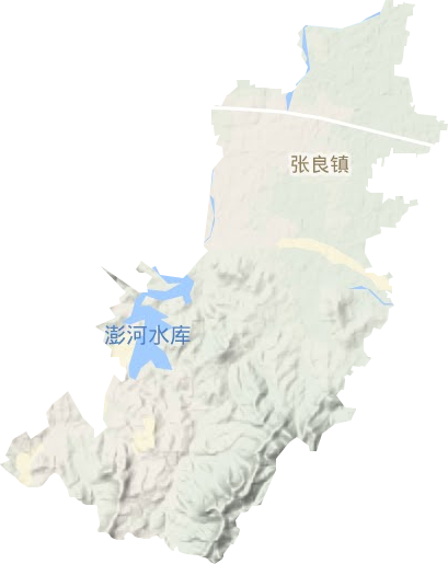 张良镇地形地图
