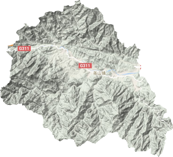 尧山镇地形地图