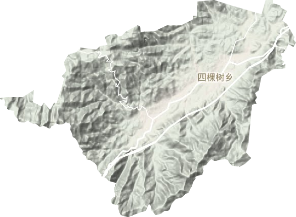 四棵树乡地形地图