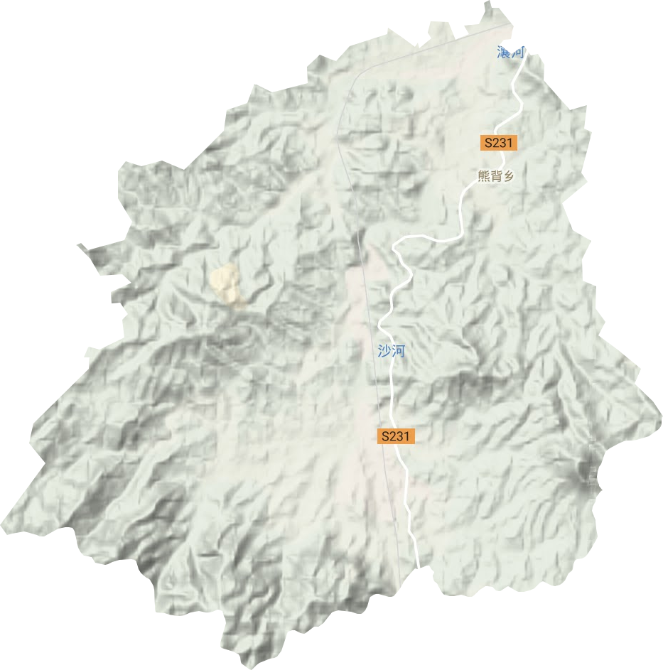 熊背乡地形地图