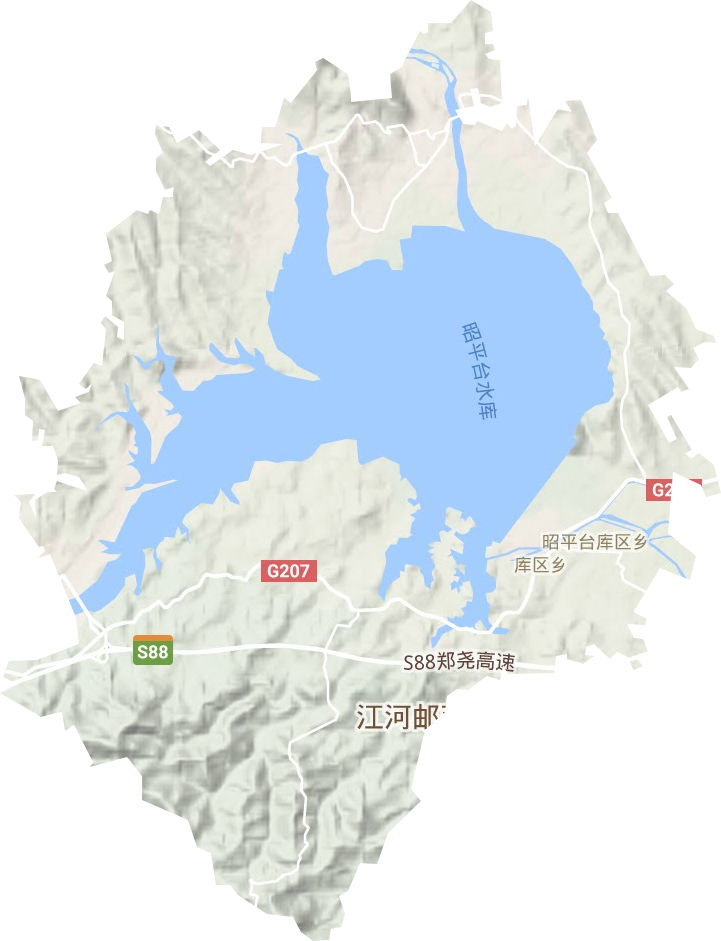 昭平台库区乡地形地图