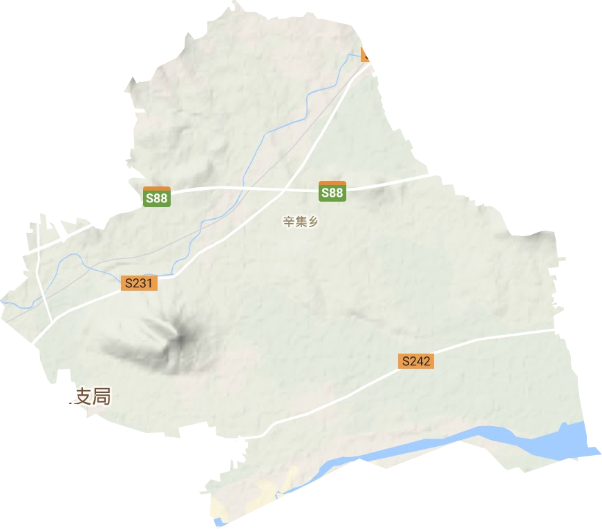 辛集乡地形地图