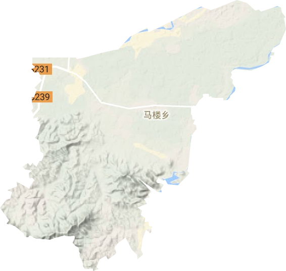 马楼乡地形地图