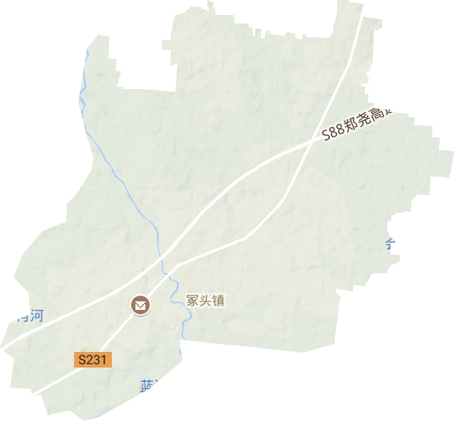 冢头镇地形地图