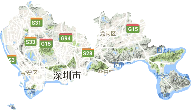 深圳市地形地图