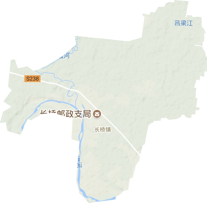 长桥镇地形地图
