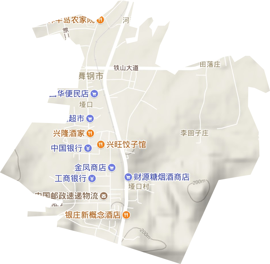 垭口街道地形地图