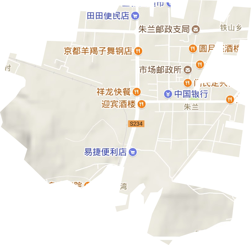 朱兰街道地形地图