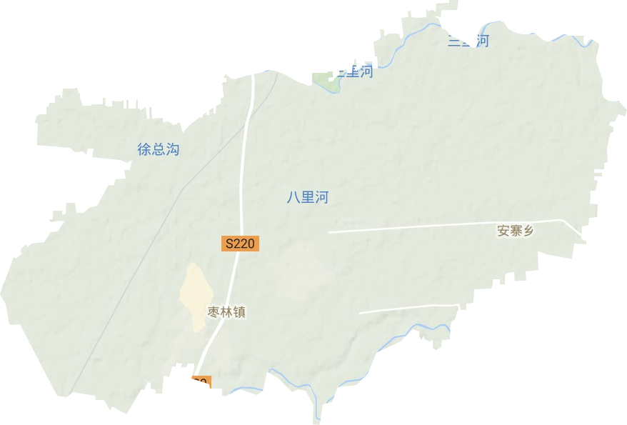 枣林镇地形地图