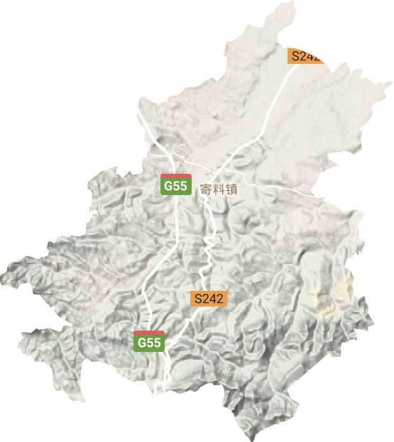 寄料镇地形地图