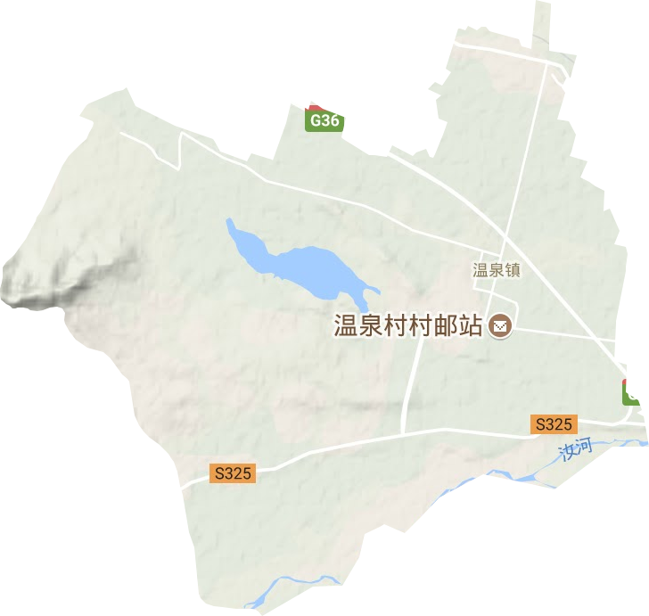 温泉镇地形地图