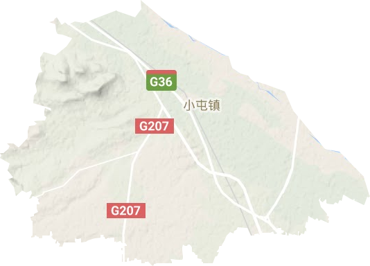 小屯镇地形地图