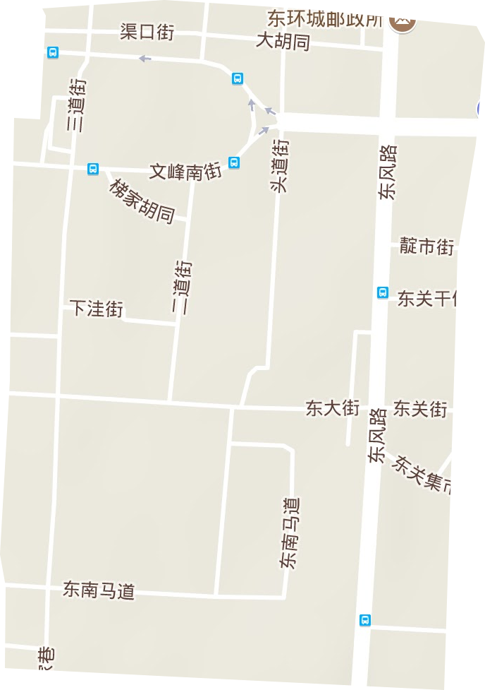 东大街街道地形地图