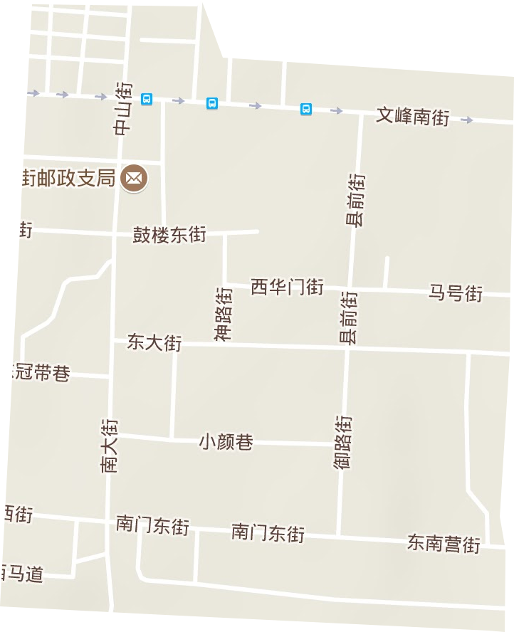 西大街街道地形地图
