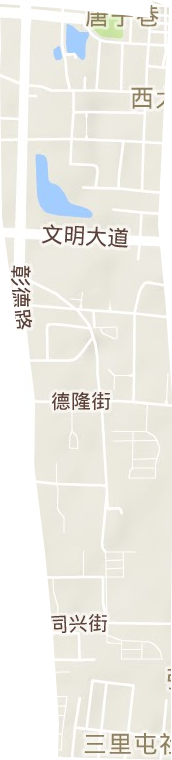西关街道地形地图