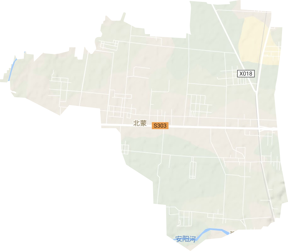北蒙街道地形地图