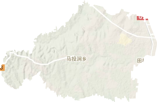马投涧镇地形地图